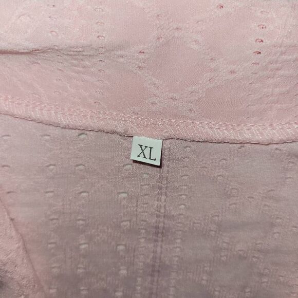 3/$15 Zulily Collared Pink Lace Stretchy Three-Quarter Sleeve Top Size XL - Picture 2 of 7